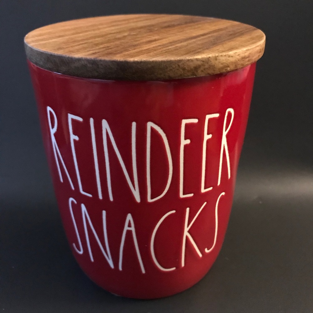 Rae Dunn Red Reindeer Snacks Cellar